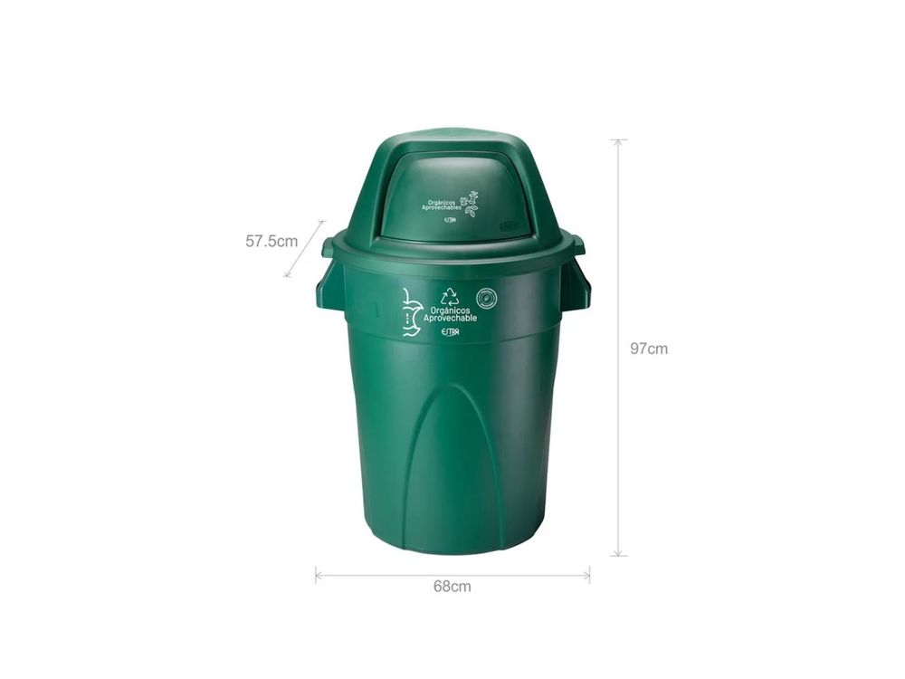Estra Contenedor Elite Tapa Domo 121 Lt Verde Marcado MR