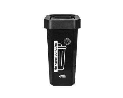 Estra Papelera Ecobins Vaiven 53 Lt Negra Marcada