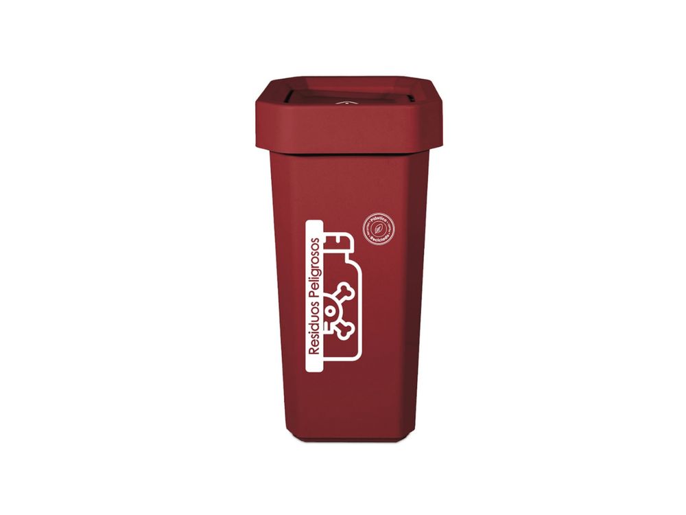 Estra Papelera Ecobins Vaiven 53 Lt Roja Marcada