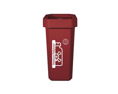 Estra Papelera Ecobins Vaiven 53 Lt Roja Marcada