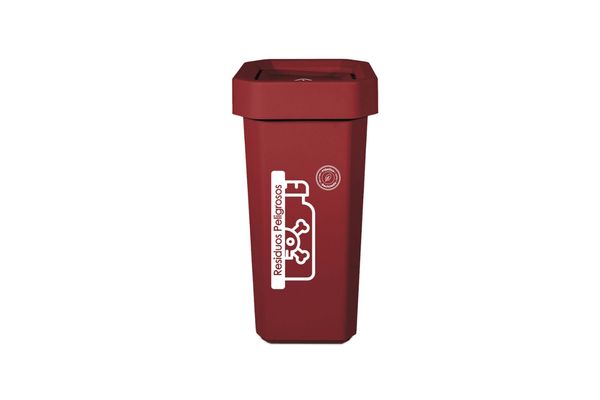Estra Papelera Ecobins Vaiven 53 Lt Roja Marcada