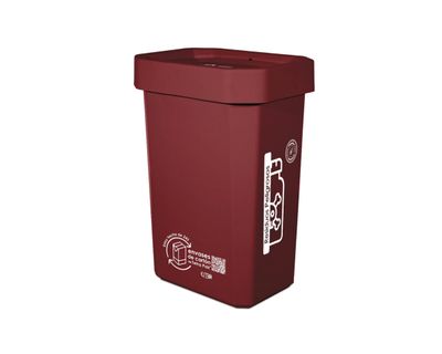 Estra Papelera Ecobins Vaiven 53 Lt Roja Marcada