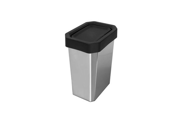 Estra Caneca EstraBins con Tapa Vaivén 53 Lt IML Negro Metalizado