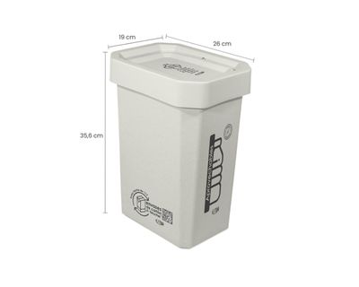 Estra Papelera Ecobins Vaiven 10 Lt Blanca Marcada