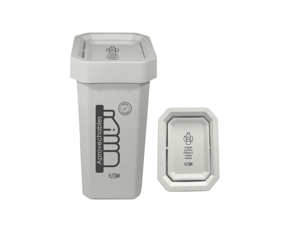 Estra Papelera Ecobins Vaiven 53 Lt Blanca Marcada