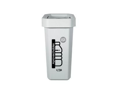Estra Papelera Ecobins Vaiven 53 Lt Blanca Marcada