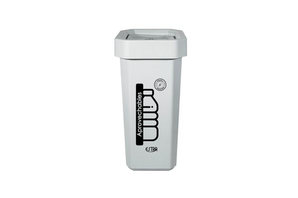 Estra Papelera Ecobins Vaiven 53 Lt Blanca Marcada