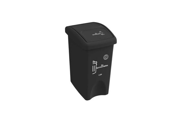 Estra Caneca con Tapa Vaivén Plana 35 Lt Negra Marcada MR 4-1048887