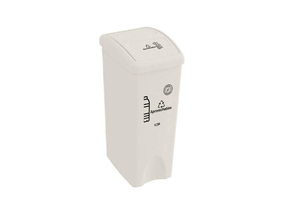 Estra Caneca con Tapa Vaivén Plana 53 Lt Blanca Marcada MR 4-1048889