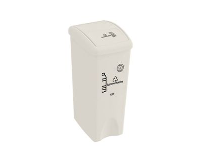 Estra Caneca con Tapa Vaivén Plana 53 Lt Blanca Marcada MR 4-1048889