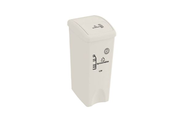 Estra Caneca con Tapa Vaivén Plana 53 Lt Blanca Marcada MR 4-1048889