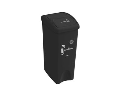 Estra Caneca con Tapa Vaivén Plana 53 Lt Negra Marcada MR 4-1048890