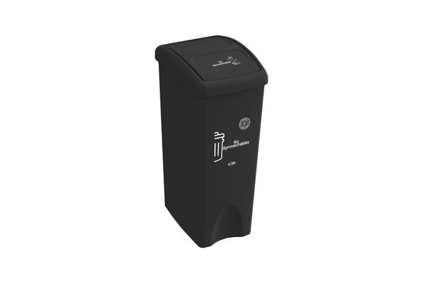 Estra Caneca con Tapa Vaivén Plana 53 Lt Negra Marcada MR 4-1048890