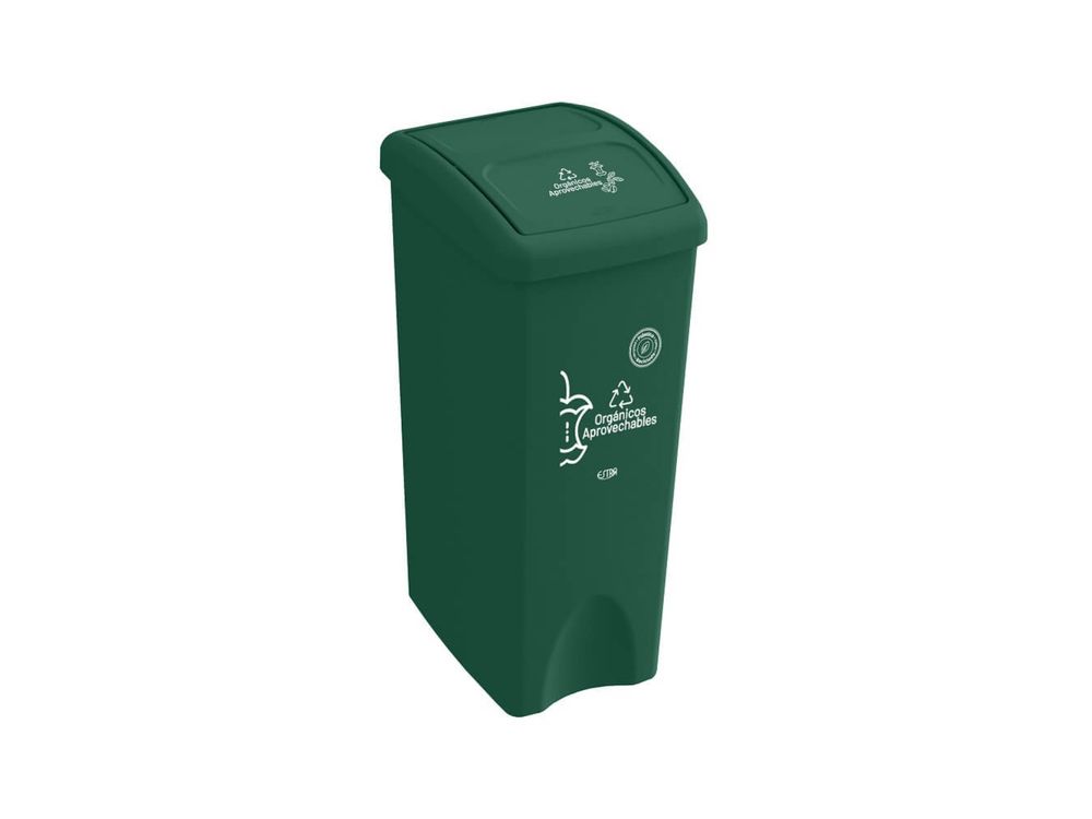 Estra Caneca con Tapa Vaivén Plana 53 Lt Verde Marcada MR 4-1048888