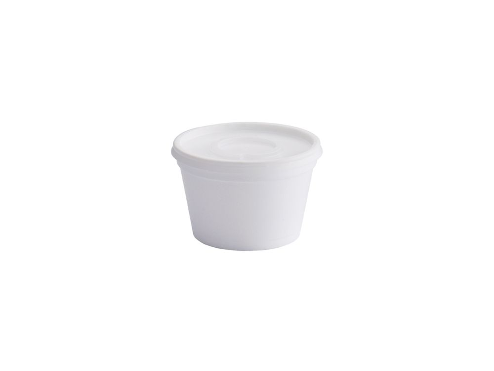 Darnel Contenedor Espumado Redondo con Tapa Plástica 8 Oz Blanco Paquete x 20 Und D7000801NS