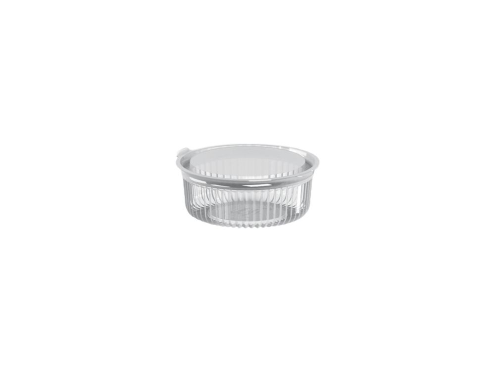 Darnel Contenedor Redondo con Bisagra 8.5 Oz Transparente Paquete x 100 Und DC07102500