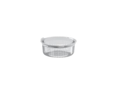 Darnel Contenedor Redondo con Bisagra 8.5 Oz Transparente Paquete x 100 Und DC07102500