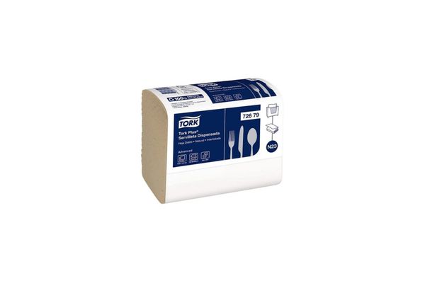 Tork Servilleta Plus Hoja Doble Natural Paquete x 150 72679