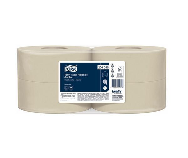 Tork Ph Jumbo Hoja Sencilla Natural 500 MT PAQX4 204055