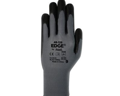 Edge 48-128 Guante de Recubrimiento Nitrilo Multipropósito Gris Talla 8