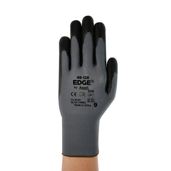 Edge 48-128 Guante de Recubrimiento Nitrilo Multipropósito Gris Talla 8