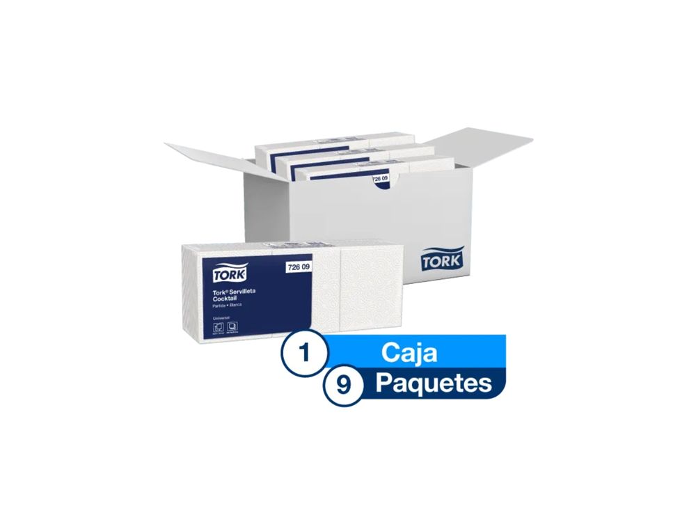 Servilleta Cocktail Partida 600 Hojas Blanca 72609