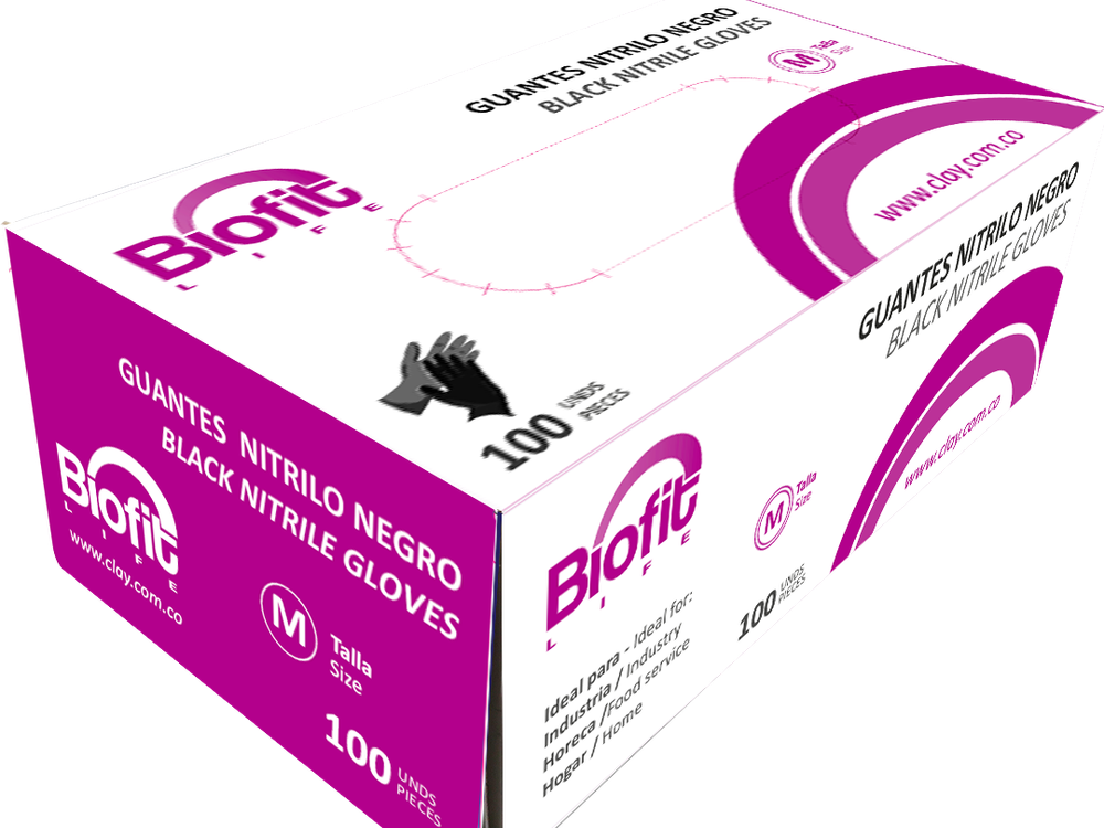 Guante Nitrilo Negro Biofit Talla M X100 Unds 3011151