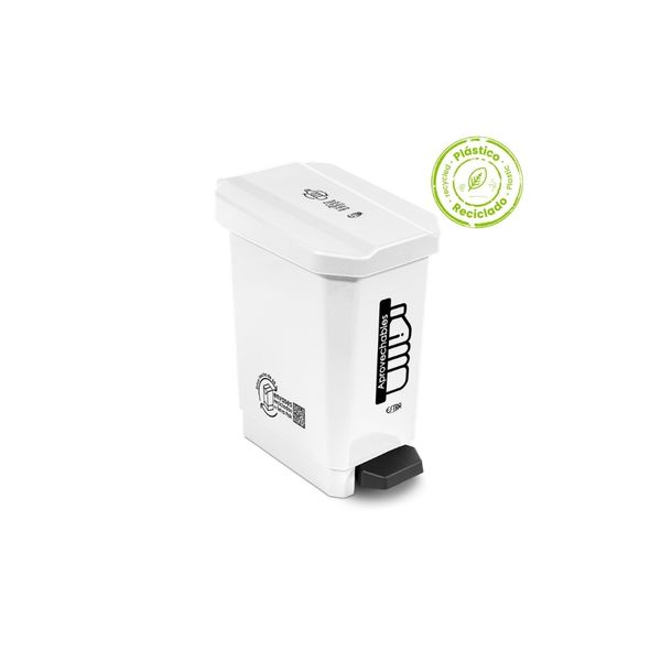 CANECA ECOBINS PEDAL 22L  BLANCO  RECICLABLE APROV 4-1050171
