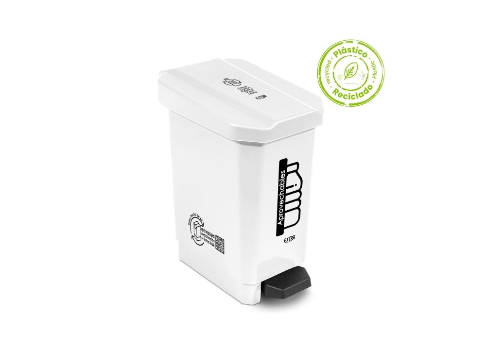 CANECA ECOBINS PEDAL 22L  BLANCO  RECICLABLE APROV 4-1050171