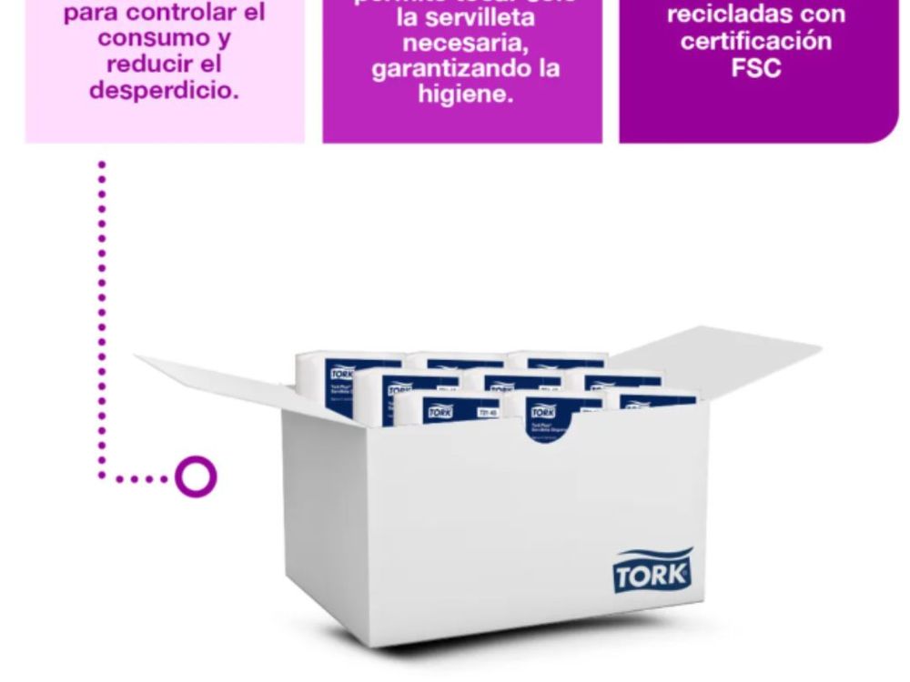 tork servilleta plus 550 blanca  caja x 9 paquetes 