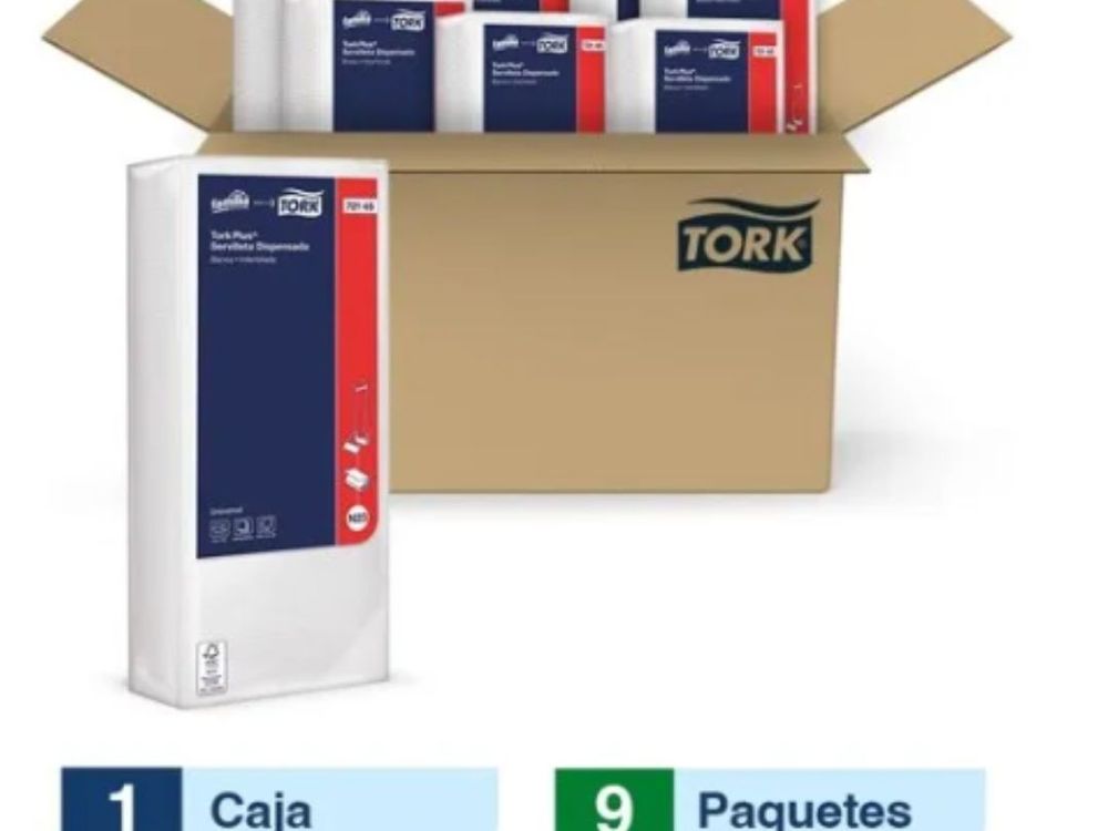 tork servilleta plus 550 blanca  caja x 9 paquetes 