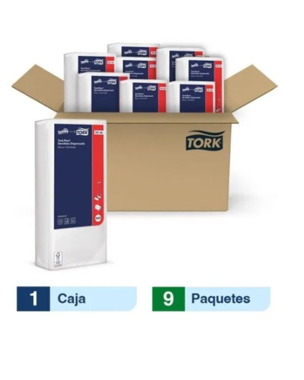 tork servilleta plus 550 blanca  caja x 9 paquetes 