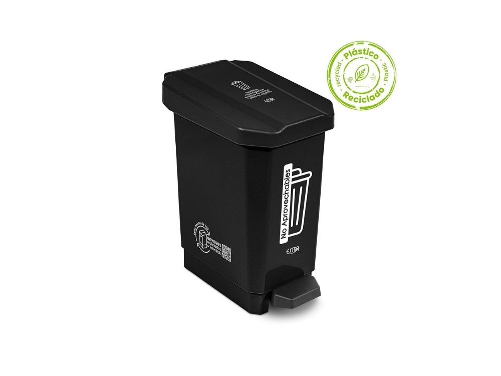 CANECA ECOBINS PEDAL 22L NEGRO NO APROV 4-1050174
