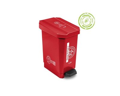 CANECA ECOBINS PEDAL 22L  ROJO RIESGO BIOLOGICO APROV 4-1050173