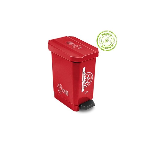 CANECA ECOBINS PEDAL 22L  ROJO RIESGO BIOLOGICO APROV 4-1050173