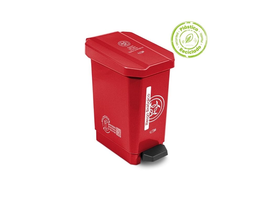 CANECA ECOBINS PEDAL 22L  ROJO RIESGO BIOLOGICO APROV 4-1050173