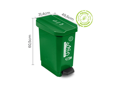Caneca Ecobins Pedal 44L Verde Organico Aprovechable