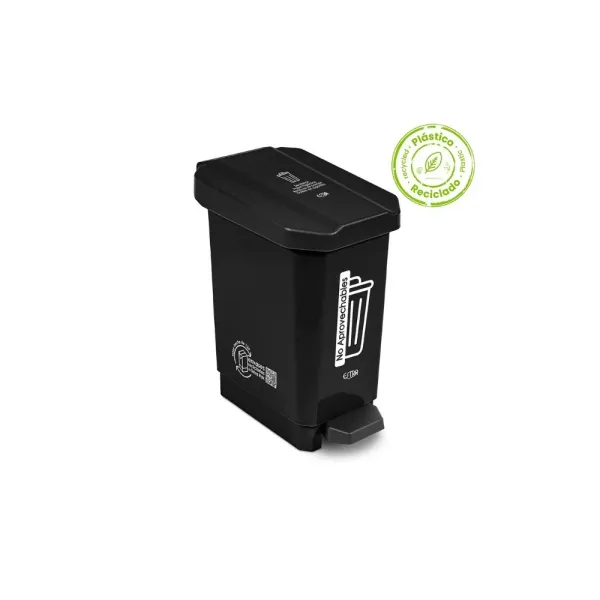 Caneca Ecobins Pedal 10L Negro No Aprovechable