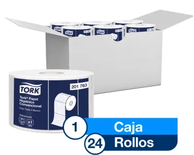 Tork® Papel Higiénico Convencional/ Advanced/ Blanco/ 35 m / 24 rollos  201763 