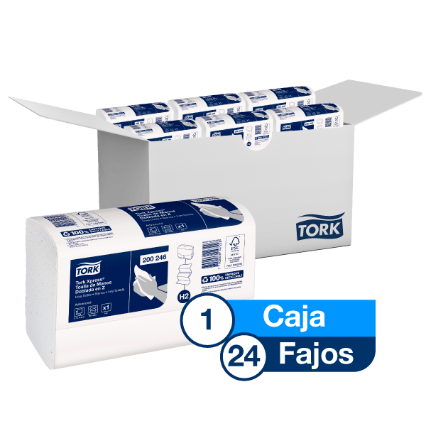 Tork Xpress® Toalla de Manos Doblada en Z/ Advanced/ Blanca/ 150 toallas/ 24 fajos  200246