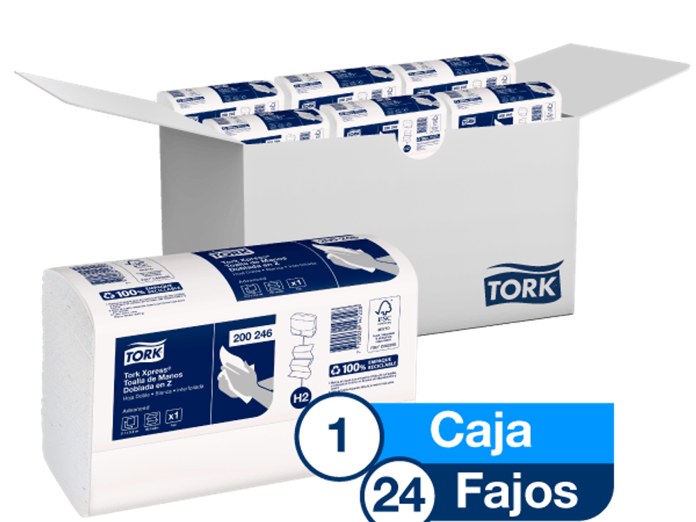 Tork Xpress® Toalla de Manos Doblada en Z/ Advanced/ Blanca/ 150 toallas/ 24 fajos  200246