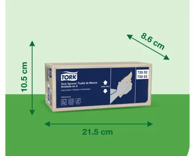 Tork Xpress® Toalla de Manos Doblada en Z/ Advanced/ Natural/150 toallas / 24 Bolsas 73553