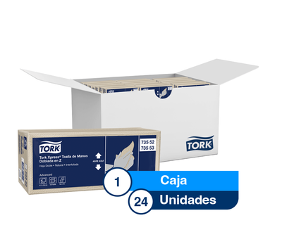 Tork Xpress® Toalla de Manos Doblada en Z/ Advanced/ Natural/150 toallas / 24 Bolsas 73553